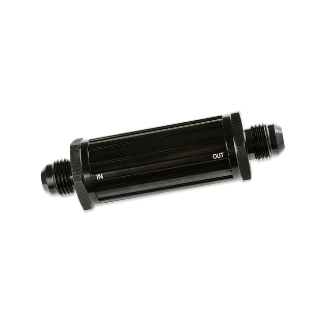 Mr Gasket -6 AN Male Fuel Filter 30 Micron - Black - 2006-BL