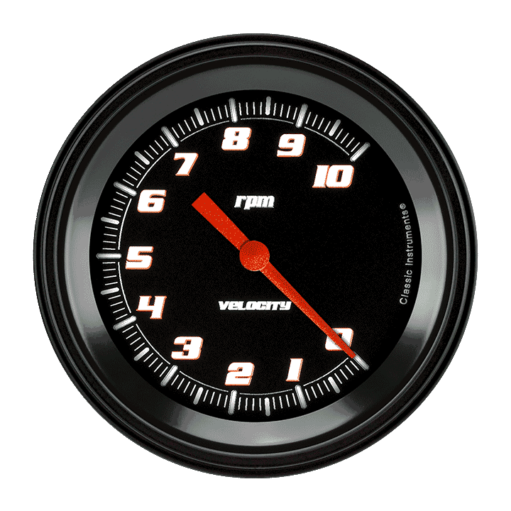 Classic Instruments Velocity Black 3 3/8" Tachometer - VS10BBLF