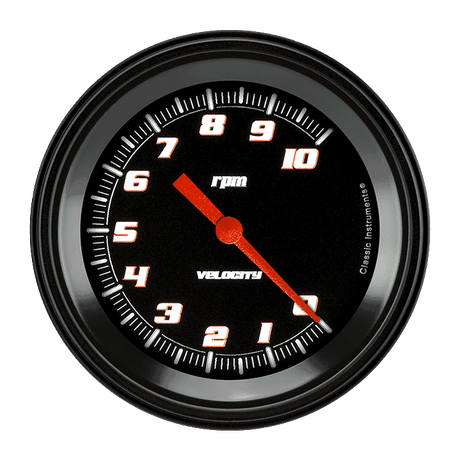 Classic Instruments Velocity Black 3 3/8" Tachometer - VS10BBLF