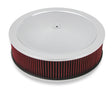 Holley 120-4140 4150 Drop Base Air Cleaner Chrome w/4" Red Washable Gauze Filter