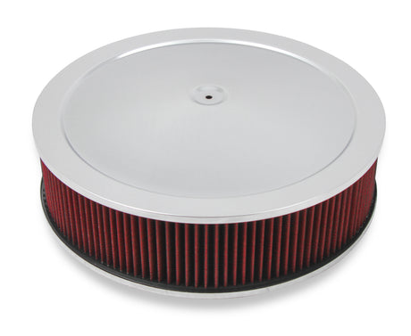Holley 120-4140 4150 Drop Base Air Cleaner Chrome w/4" Red Washable Gauze Filter