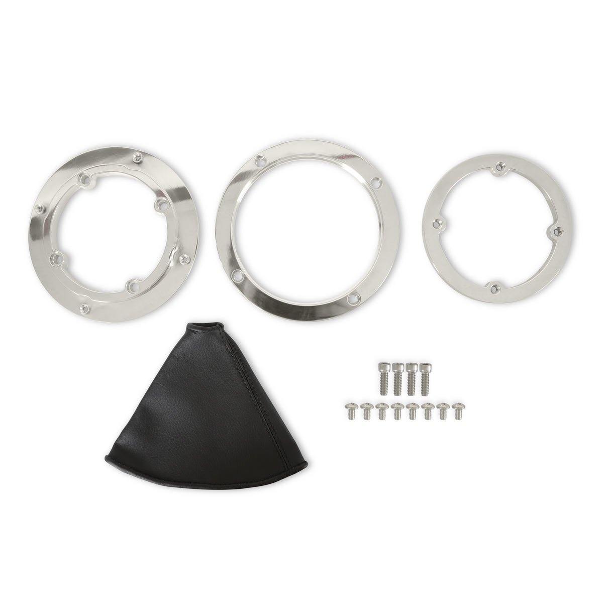 Hurst Billet Shifter Boot and Bezel - Round - Polished Finish - 116000HST