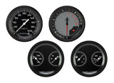 Classic Instruments AutoCross Gray Four Gauge Set - AX05GBLF