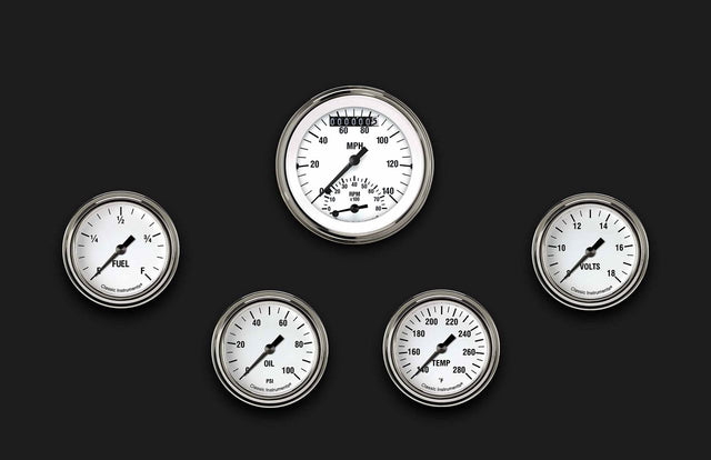 Classic Instruments White Hot Five Gauge Set 335 - WH335SLF