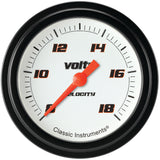 Classic Instruments Velocity White 2-5/8" Volt Gauge - VS330WBLF