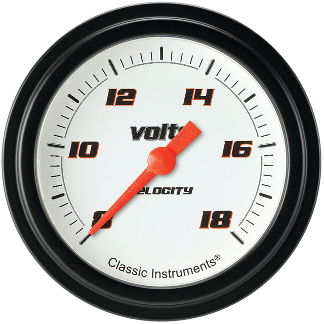 Classic Instruments Velocity White 2-5/8" Volt Gauge - VS330WBLF