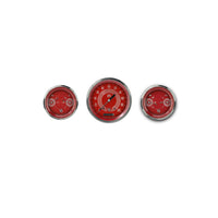 Classic Instruments V8 Red Steelie Three Gauge Set - V8RS64SLC