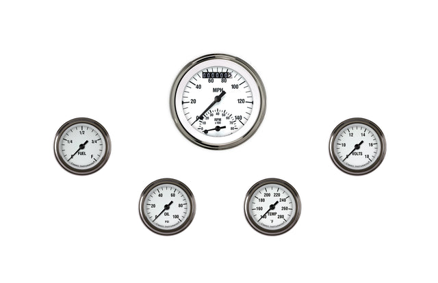 Classic Instruments White Hot Five Gauge Set - WH135SLF