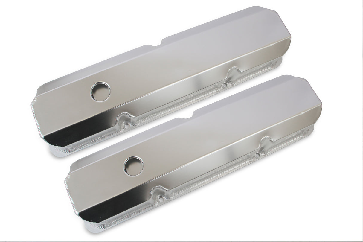 Mr Gasket Fabricated Aluminum Valve Covers - Silver Finish - 6872G