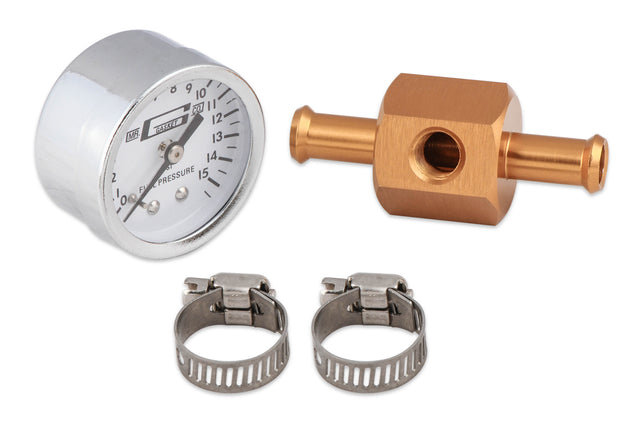 Mr Gasket Fuel Block with 0-15 PSI Fuel Pressure Gauge - 1560
