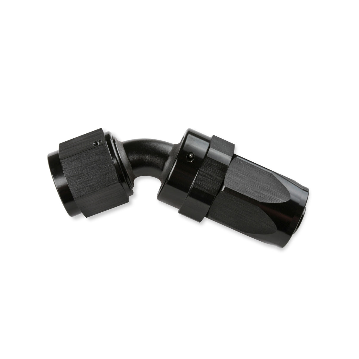 Mr Gasket -6 AN 45 Degree Swivel Hose End - Black - 224506-BL