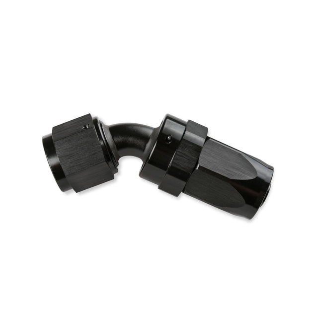 Mr Gasket -6 AN 45 Degree Swivel Hose End - Black - 224506-BL