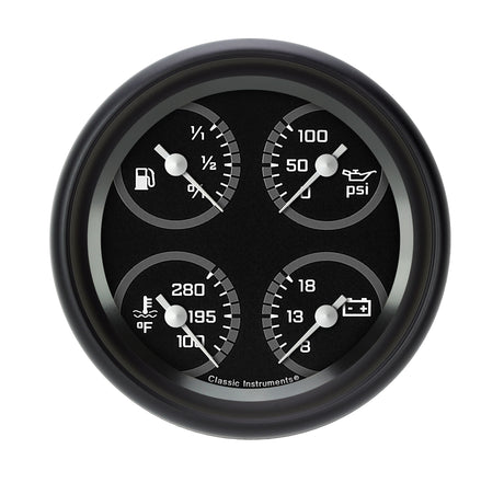Classic Instruments AutoCross Gray 3 3/8" Quad - AX79GBLF