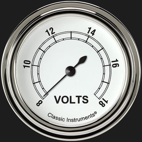 Classic Instruments Classic White 2 5/8" Voltage Gauge - CW330SLF