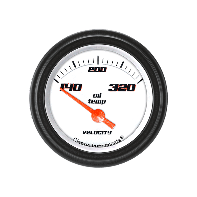 Classic Instruments Velocity White 2 1/8" Oil Temp - VS28WBLF
