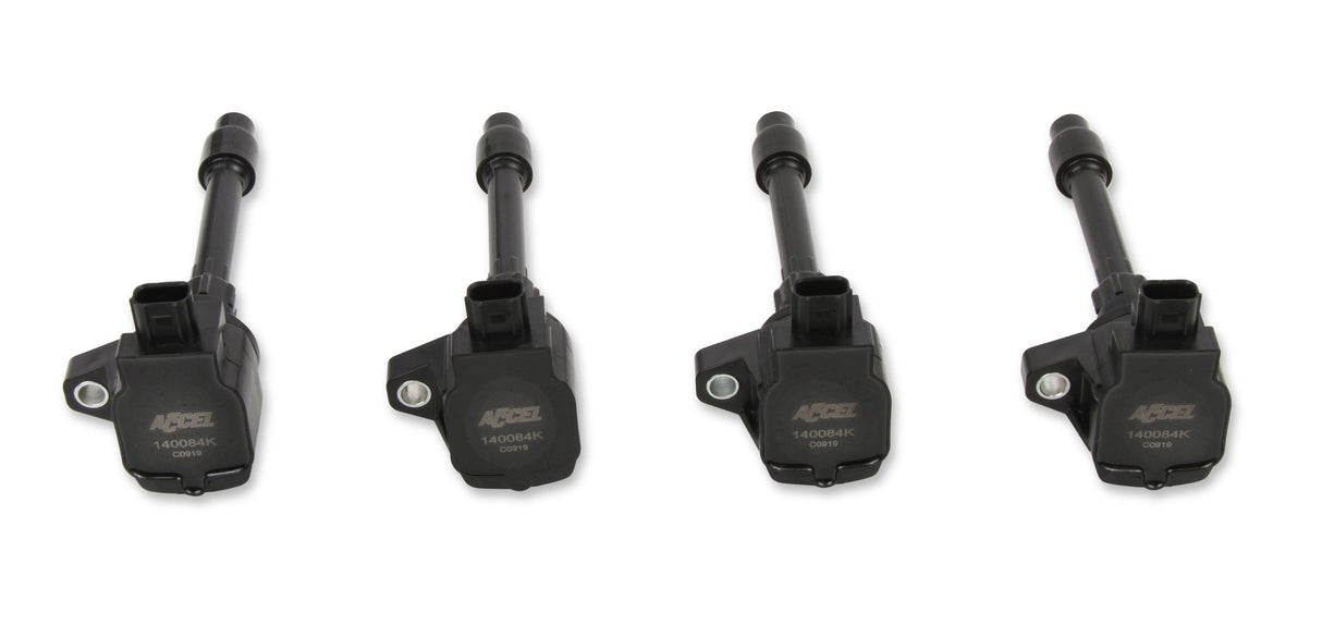 ACCEL Ignition Coils - Honda 2.0L, 2.0L Turbo/ 1.5L 4-cylinder, Black, 4-Pack - 140084K-4