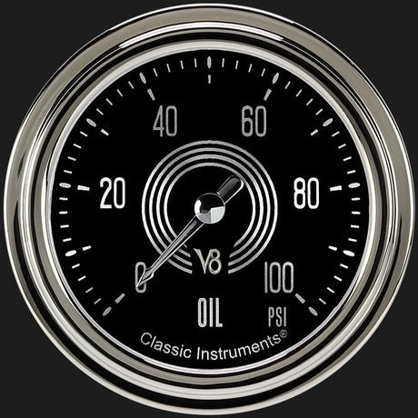 Classic Instruments V8 Speedster 2 5/8" Oil Pressure Gauge - V8SR381SLC