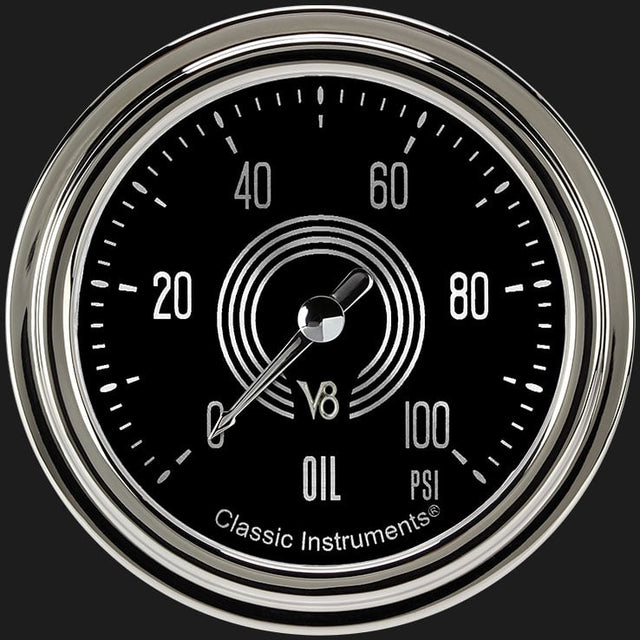 Classic Instruments V8 Speedster 2 5/8" Oil Pressure Gauge - V8SR381SLC