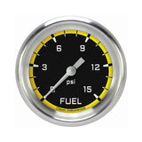 Classic Instruments Autocross Yellow 2-5/8" Fuel Pressure Gauge (15 PSI) - AX345YAPF
