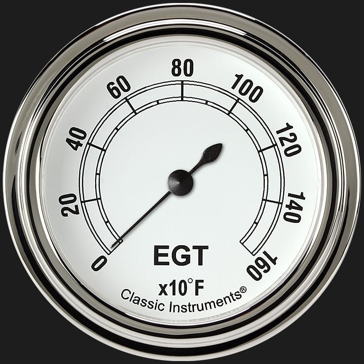 Classic Instruments Classic White 2 5/8" Exhaust Gas Temp. Gauge - CW398SLF