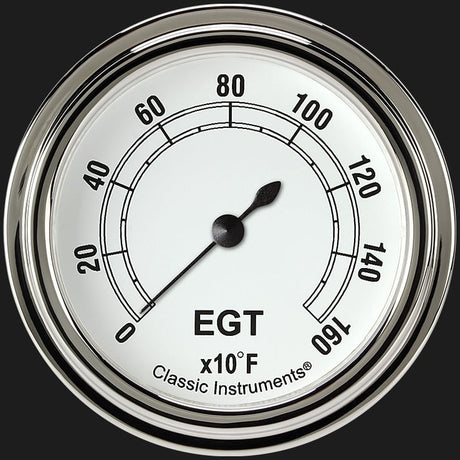 Classic Instruments Classic White 2 5/8" Exhaust Gas Temp. Gauge - CW398SLF