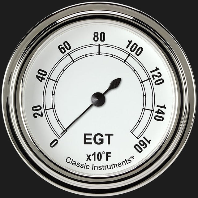 Classic Instruments Classic White 2 5/8" Exhaust Gas Temp. Gauge - CW398SLF
