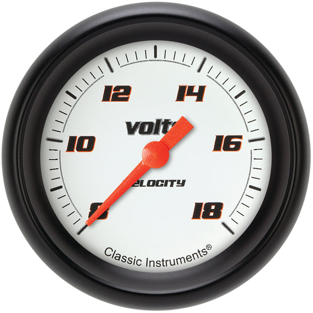 Classic Instruments Velocity White 2-5/8" Volt Gauge - VS330WBPF