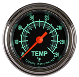Classic Instruments G/Stock 2 1/8" Full Sweep Water Temperature Gauge - GS126SLF-12