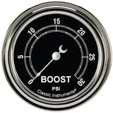 Classic Instruments Traditional 2-5/8" Boost Gauge (30 PSI) - TR342SLF