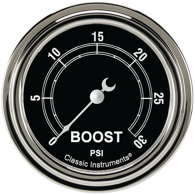 Classic Instruments Traditional 2-5/8" Boost Gauge (30 PSI) - TR342SLF
