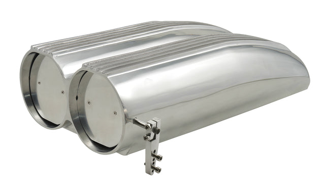 Mr Gasket Air Scoop - Double Barrel - Shotgun Style Scoop - Polished Aluminum - 8008MRG
