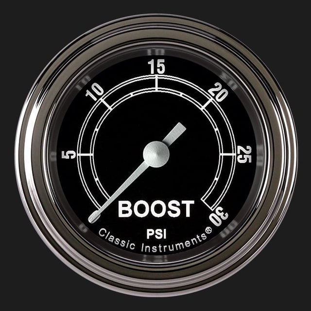 Classic Instruments Traditional 2 1/8" Boost Gauge, 30 psi - TR142SLF