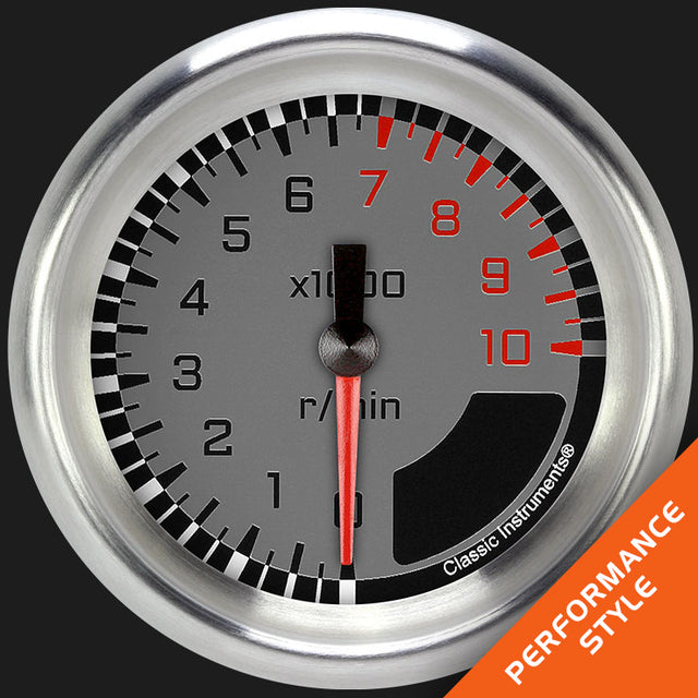 Classic Instruments AutoCross Gray 2 5/8" Tachometer - AX383GAPF