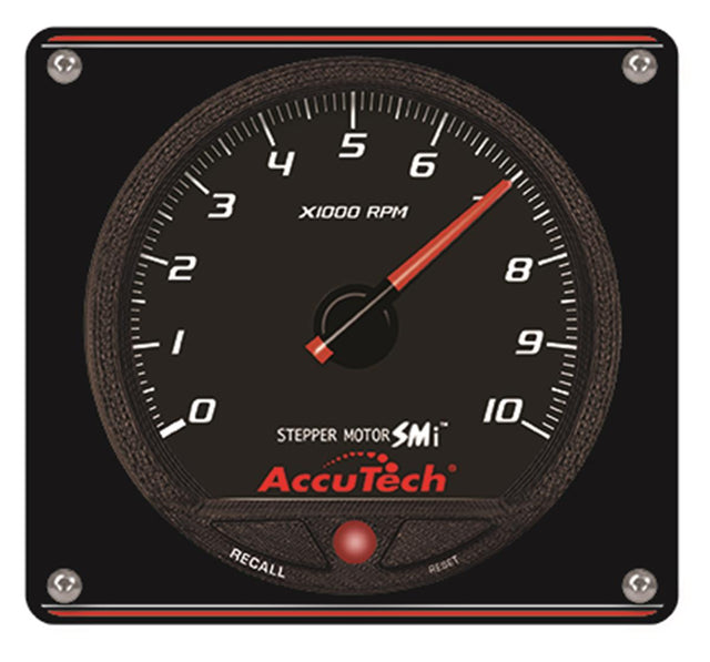 Longacre AccuTech™ SMi™ Stepper Motor Memory Tach - Black in Aluminum Panel - 52-44477