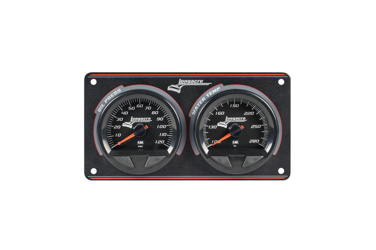Longacre SMi™ Elite Waterproof Gauge Panel, 2 Gauge Oil Pressure/Water Temperature - 52-44560