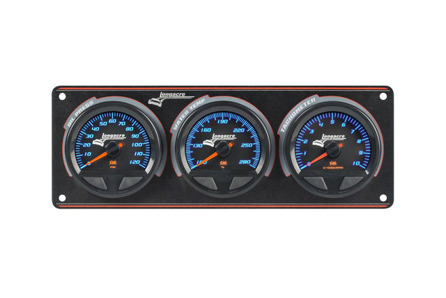 Longacre SMi™ Elite Waterproof Gauge Panel from Longacre, 2 Gauge Oil Pressure/Water Temperature/Tach - 52-44583