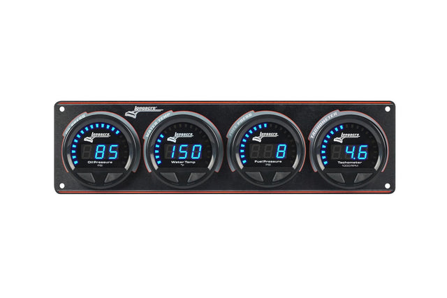 Longacre Digital Elite LED Waterproof Gauge Panel from Longacre, 3 Gauge Oil Pressure/Water Temperature/Fuel Pressure/Tach - 52-44674