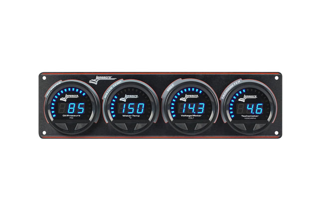 Longacre Digital Elite LED Waterproof Gauge Panel from Longacre, 3 Gauge Oil Pressure/Water Temperature/Volt/Tach - 52-44676