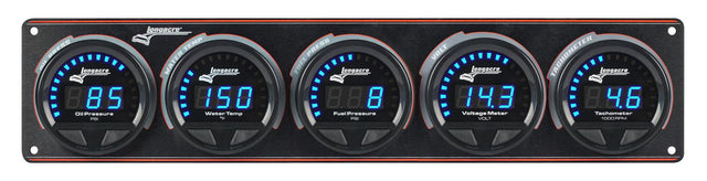 Longacre Digital Elite LED Waterproof Gauge Panel from Longacre, 4 Gauge Oil Pressure/Water Temperature/Fuel Pressure/Volt - 52-44679