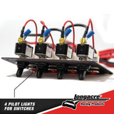 Longacre 4 Accessory switch panel with 4 pilot lights - 52-44865