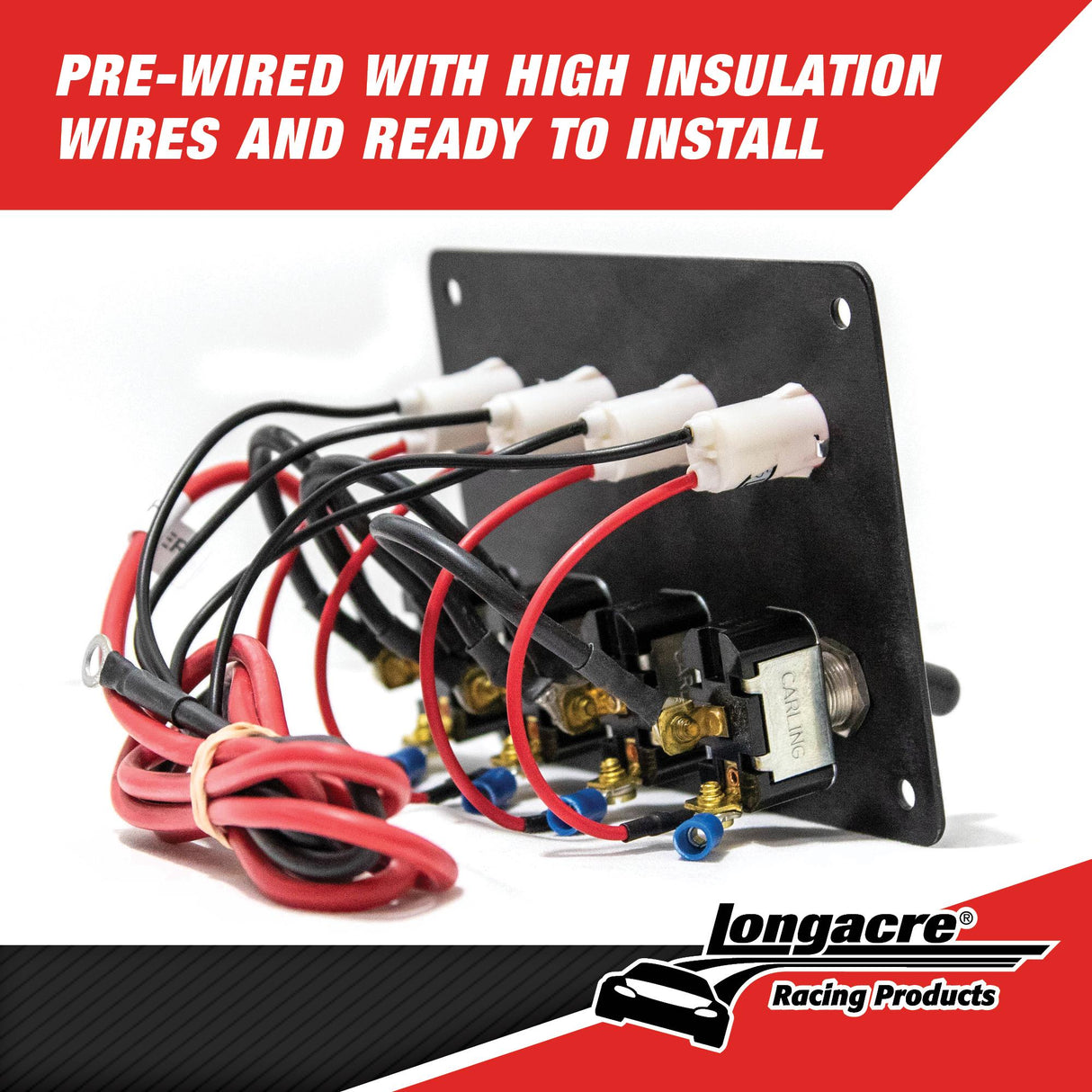 Longacre 4 Accessory switch panel with 4 pilot lights - 52-44865