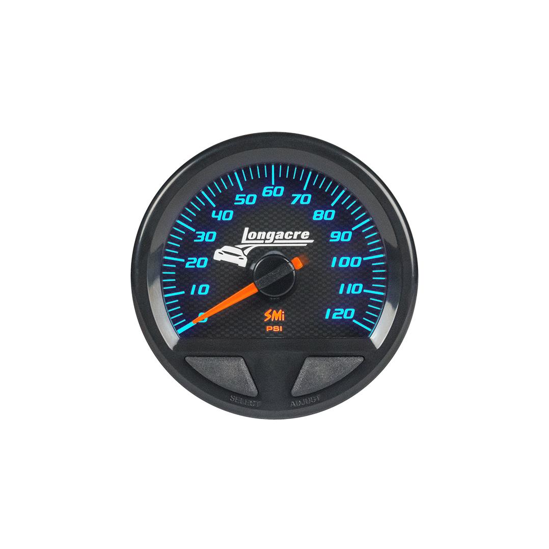 Longacre SMi™ Elite Waterproof Gauges, Fuel Pressure 0-120 psi, Sensor Included - 52-46743