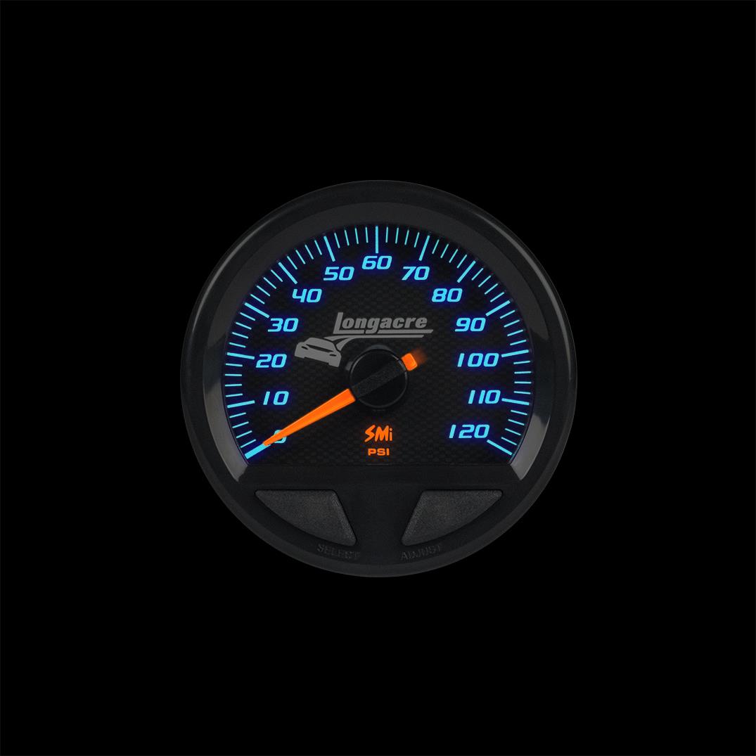 Longacre SMi™ Elite Waterproof Gauges, Fuel Pressure 0-120 psi, Sensor Not Included - 52-46751