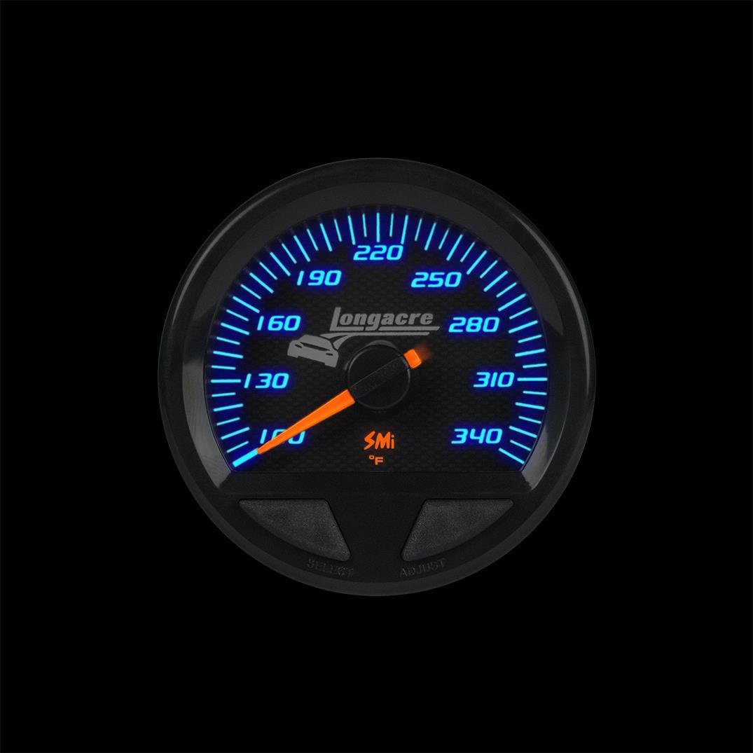 Longacre SMi™ Elite Waterproof Gauges, Oil Temperature/Water Temperature 100-340, Sensor Not Included - 52-46753