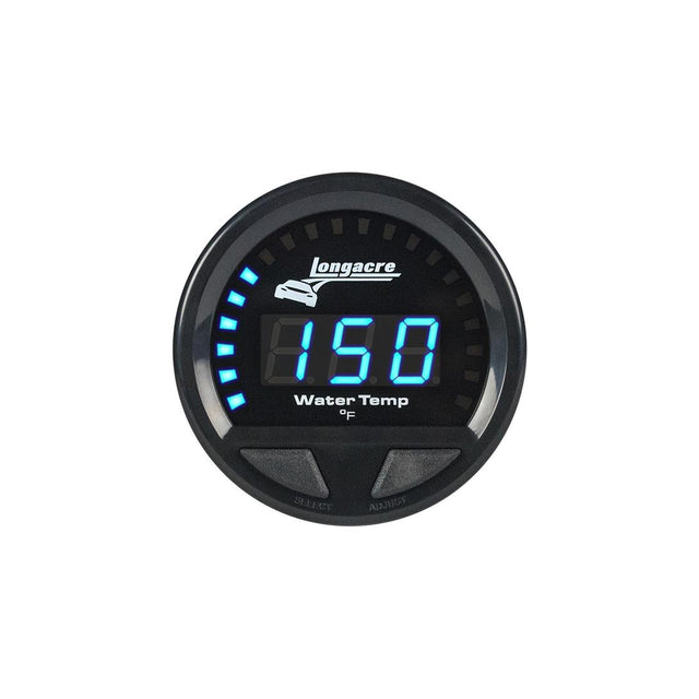 Longacre Digital Elite Waterproof Gauges, Water Temperature 100-280, Sensor Included