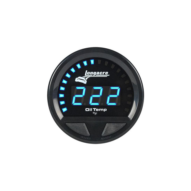Longacre Digital Elite LED Waterproof Gauges, Oil Temperature 100-340, Sensor Included - 52-46861