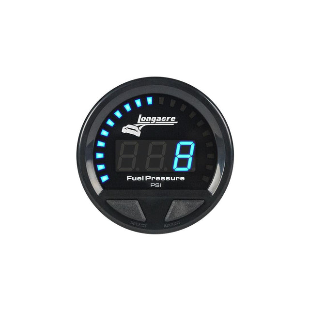 Longacre Digital Elite LED Waterproof Gauges, Fuel Pressure 0-15 psi, Sensor Not Included - 52-46866
