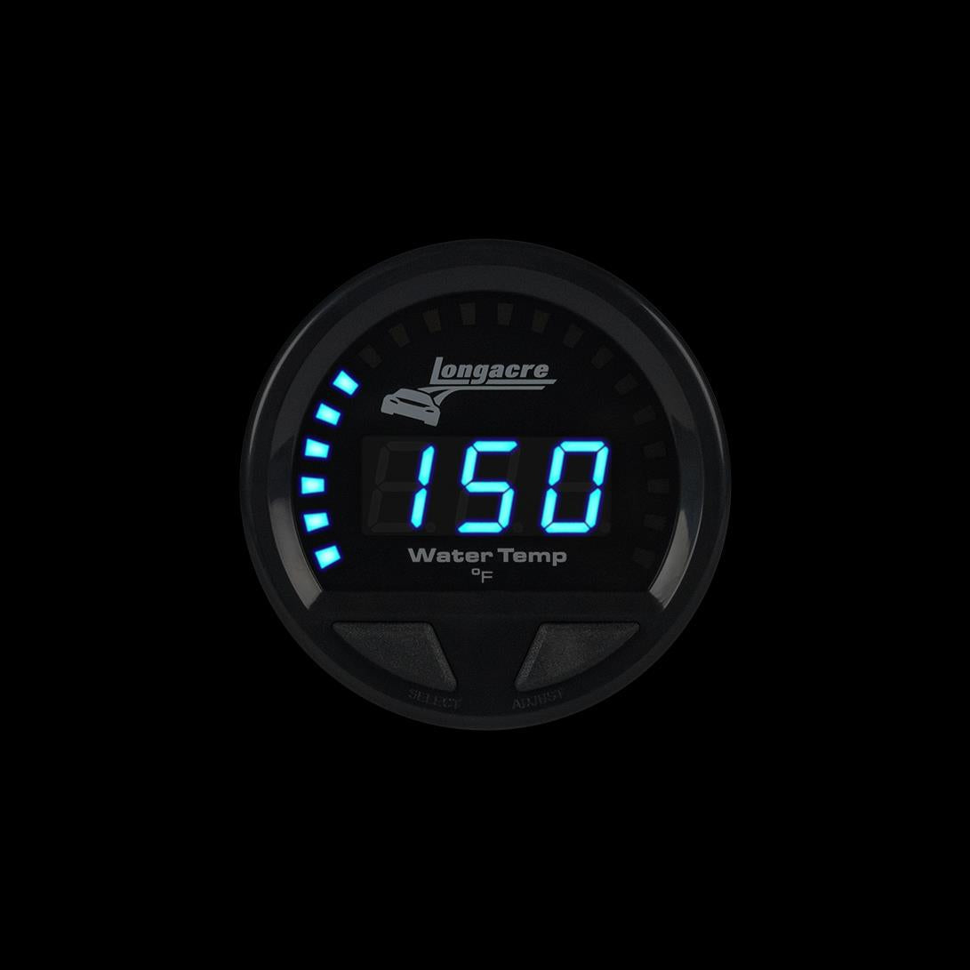 Longacre Digital Elite LED Waterproof Gauges, Water Temperature 100-280, Sensor Not Included - 52-46868