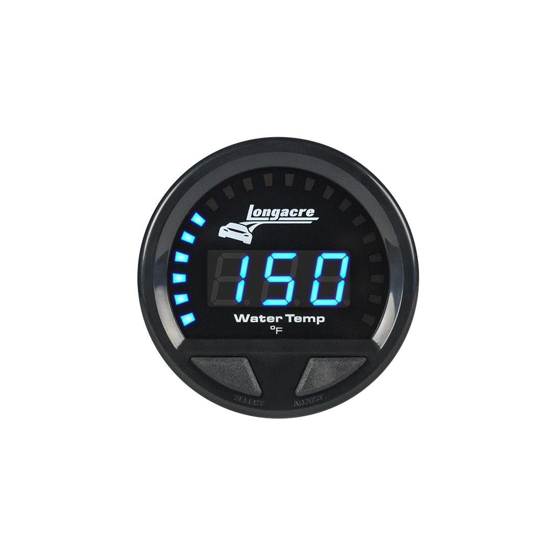 Longacre Digital Elite LED Waterproof Gauges, Water Temperature 100-280, Sensor Not Included - 52-46868