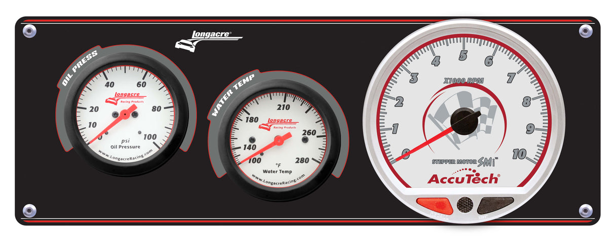Longacre Sportsman™ Elite 2 Gauge Panel w/Tach Oil Pressure, Water Temperature - 52-46906